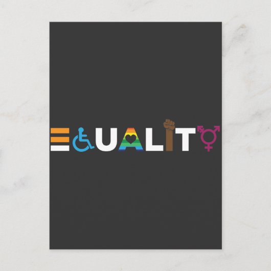 Carte Postale Egalité Droits de l'Homme Egalité LGBTQ Unité Prid (Devant)
