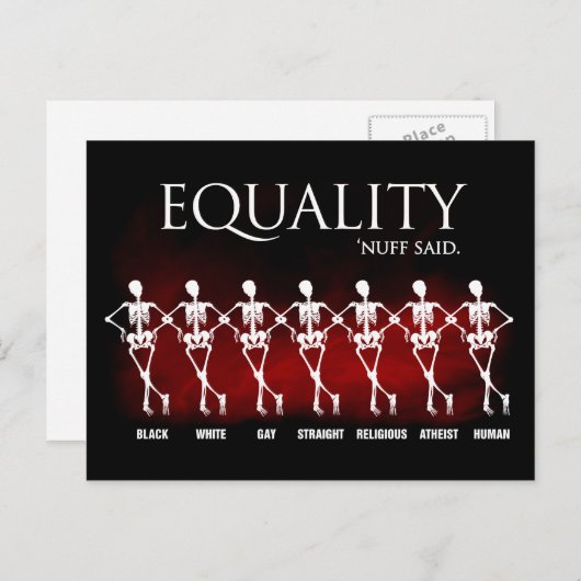Carte Postale Égalité. "Nuff a dit. (Devant / Derrière)