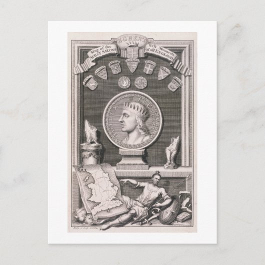 Carte Postale Egbert (d.839) Roi des Saxons Occidentaux, Premièr (Devant)