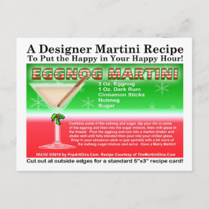 Carte postale Eggnog Christmas Martini Recette