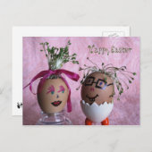 Carte postale Eggy Couple Fun Pâques (Devant / Derrière)