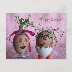 Carte postale Eggy Couple Fun Pâques