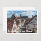 Carte Postale Église à Rothenburg ob der Tauber, Allemagne (Devant / Derrière)