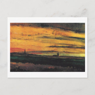 Carte Postale Église à Twilight Van Gogh Art