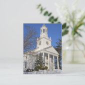 Carte Postale Église Blanche Couverte de Neige Hiver Nouvelle-An (Debout devant)