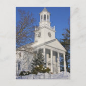 Carte Postale Église Blanche Couverte de Neige Hiver Nouvelle-An (Devant)