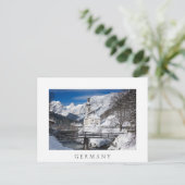 Carte Postale Eglise dans la neige avec les Alpes (Debout devant)