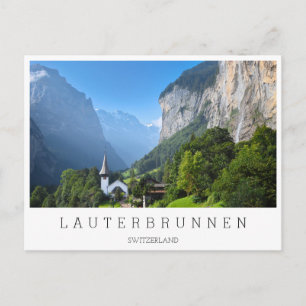 Carte Postale Eglise dans la vallée de Lauterbrunnen, Suisse