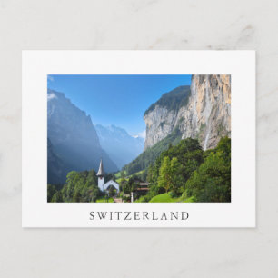 Carte Postale Eglise dans la vallée de Lauterbrunnen, Suisse