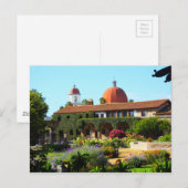 Carte Postale Église de la Mission espagnole de Californie (Devant / Derrière)