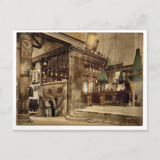 Carte Postale Église de la nativité (intérieure), Bethlehem, (Devant)