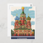 Carte Postale Église de Saint-Pétersbourg Russie (Devant / Derrière)