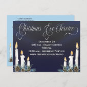 Carte Postale Église de service de la veille de Noël (Devant / Derrière)