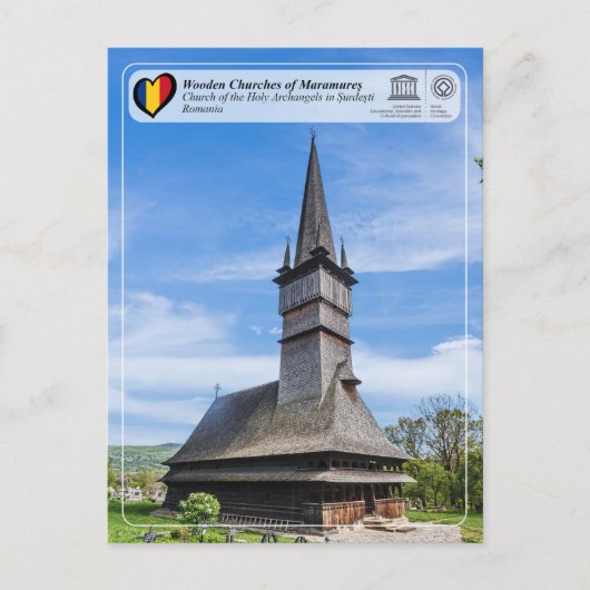 Carte Postale Église des Saints Archanges de l'UNESCO à Surdesti (Devant)