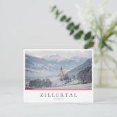 Carte Postale Eglise en hiver à Zillertal en Autriche (Debout devant)