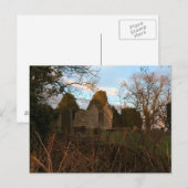 Carte Postale Église en ruine au coucher du soleil (Devant / Derrière)