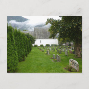 Carte Postale Église et cimetière norvégiens (Aurland)