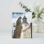 Carte Postale Eglise et statue de Varsovie, Pologne (Debout devant)