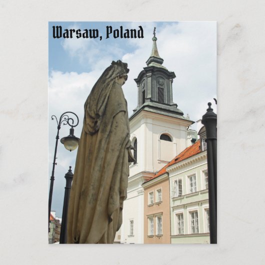 Carte Postale Eglise et statue de Varsovie, Pologne (Devant)