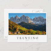 Carte Postale Église et village avec paysage de montagnes (Devant / Derrière)