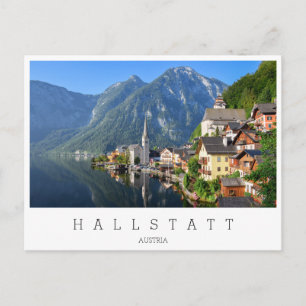 Carte Postale Église et village de Hallstatt, Autriche avec Alpe