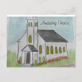Carte Postale Église Extraordinaire grâce - imprimé peint à la m