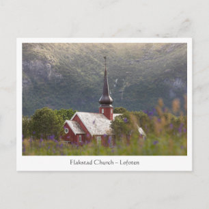Carte Postale Église Flakstad des îles Lofoten