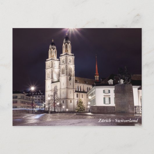 Carte Postale Eglise Grossmunster à Zurich (Devant)