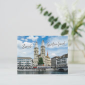 Carte Postale Eglise Grossmunster à Zurich Suisse (Debout devant)