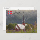 Carte Postale Église Lofoten Flakstad (Devant / Derrière)