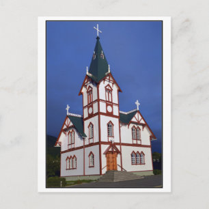 Carte Postale Eglise luthérienne Husavik, Islande.