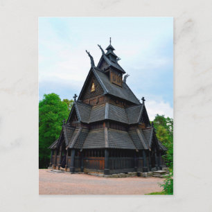 Carte Postale Eglise médiévale norvégienne Stave, Oslo, Norvège