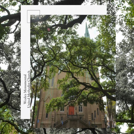 Carte Postale Église méthodiste unie monumentale Savannah Wesley