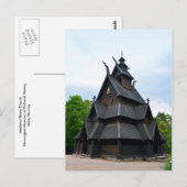 Carte Postale Église norvégienne médiévale de Stave (Devant / Derrière)