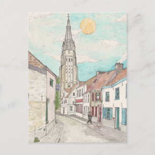 Carte Postale Eglise Notre-Dame, Bruges Belgique