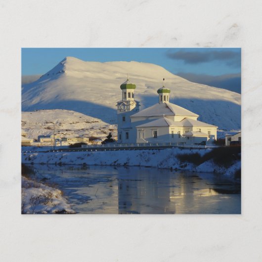 Carte Postale Église orthodoxe russe côté sud, île Unalaska (Devant)