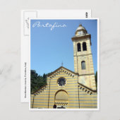 Carte Postale église portofino rayures (Devant / Derrière)