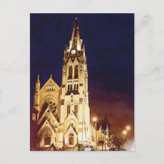 Carte Postale Église Saint-François-Xavier St. Louis Aquarelle (Devant)