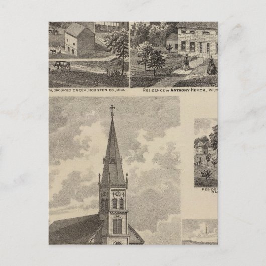 Carte Postale Eglise Saint-Pierre, Calédonie, Minnesota (Devant)