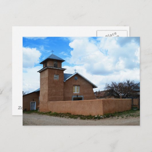 Carte Postale Église Saint-Rosaire, Truchas, Nouveau-Mexique (Devant / Derrière)