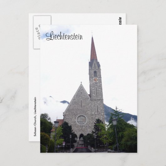Carte Postale église schaan (Devant / Derrière)