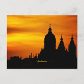 Carte Postale Eglise Silhouette, Amsterdam, (Devant)