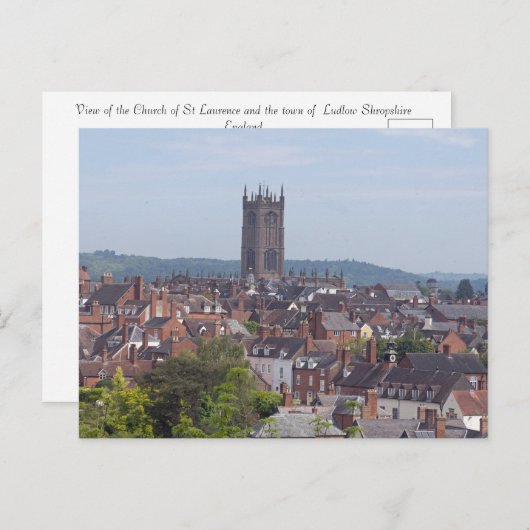 Carte Postale Eglise St Laurence Ludlow (Devant / Derrière)