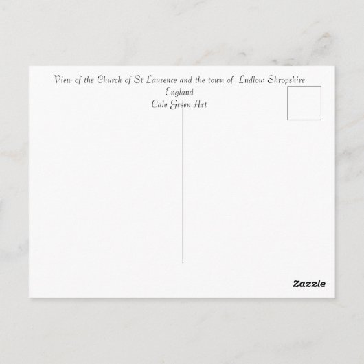 Carte Postale Eglise St Laurence Ludlow (Dos)
