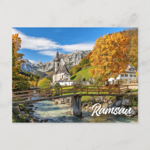 Carte Postale Église St Sebastian, Ramsau, Allemagne