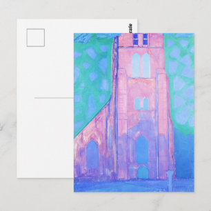 Carte Postale Église-tour de Domburg de Piet Mondrian Art abstra