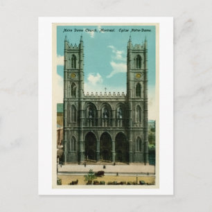 Carte Postale Église vintage Notre-Dame de Montréal