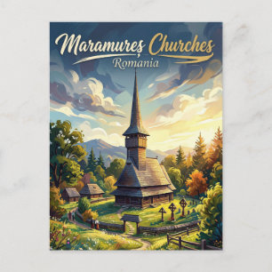 Carte Postale Églises en bois de Maramureș Roumanie