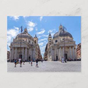Carte Postale Églises jumelles sur la Piazza del Popolo - Rome,