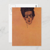 Carte Postale Egon Schiele - Autoportrait (Devant / Derrière)